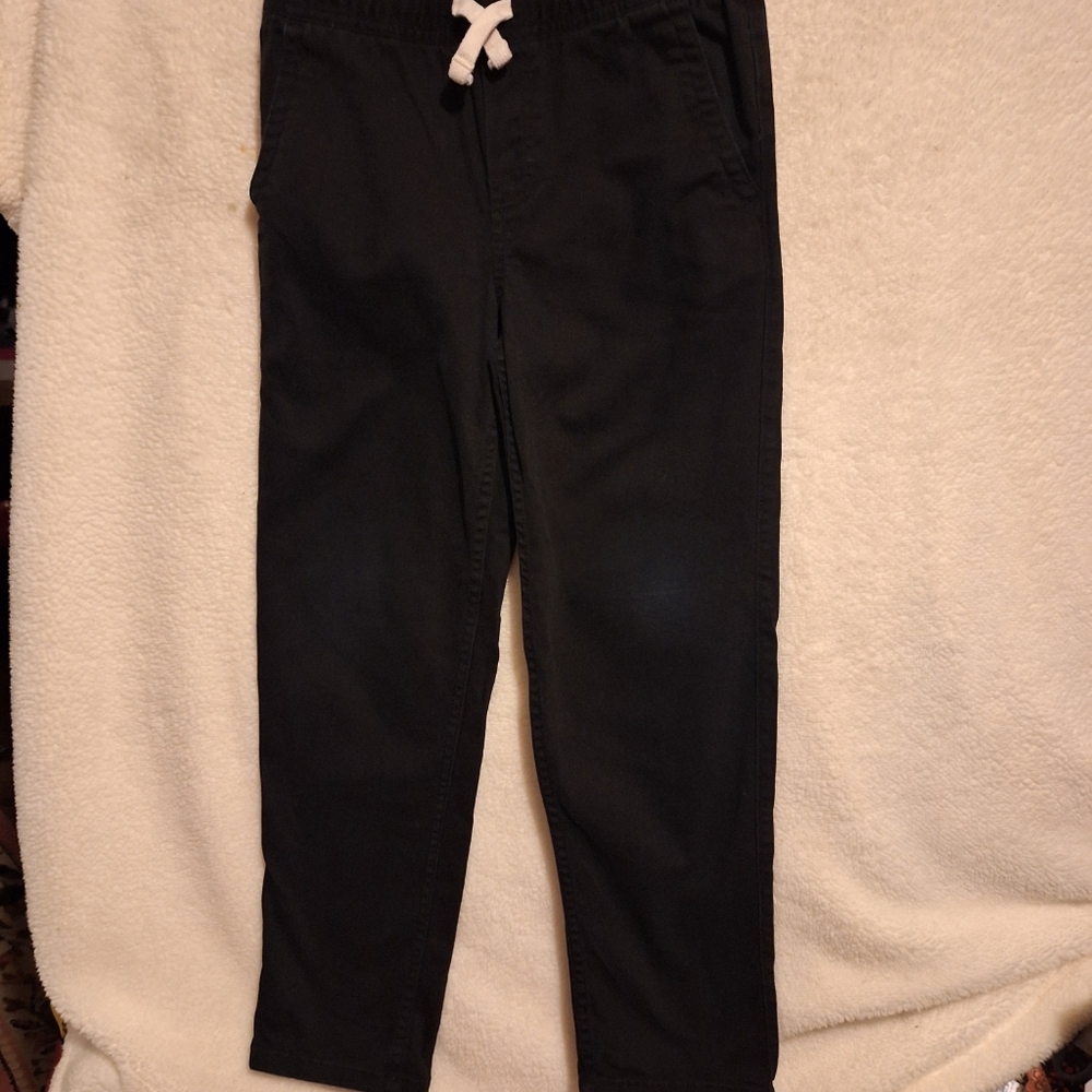 Dark blue school uniform pants with drawstring waist